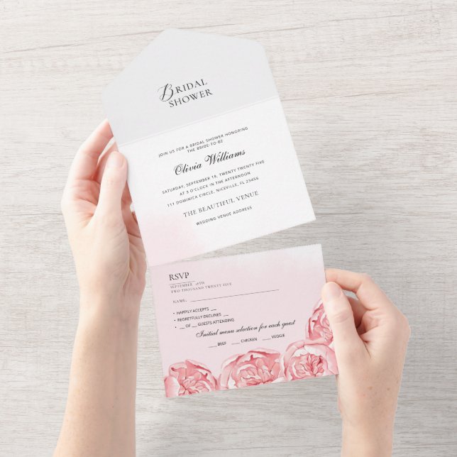 Einladung Moderne Brautdusche. (Abreißtisch)