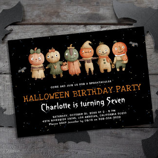 Einladung niedlicher Kinder Halloween Geburtstag