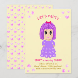 Einladung niedlicher Mädchen zum Geburtstag