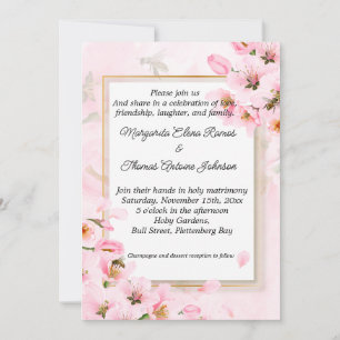 Einladung oder Ankündigung einer Hochzeit in Rosa