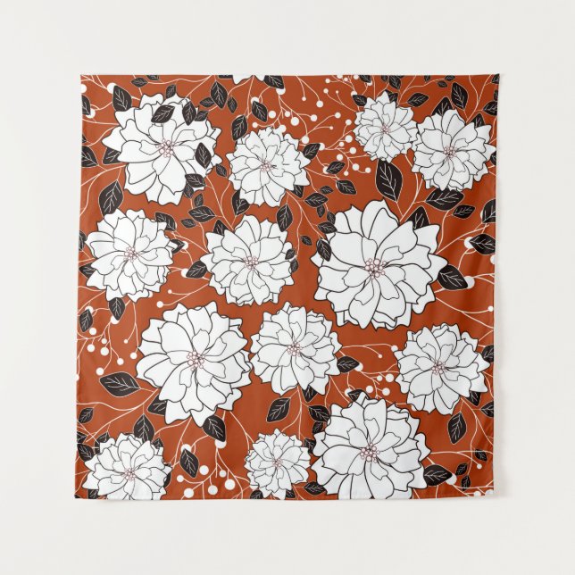 Einladung oder Hochzeitskarte mit abstraktem Blume Wandteppich (Vorderseite)