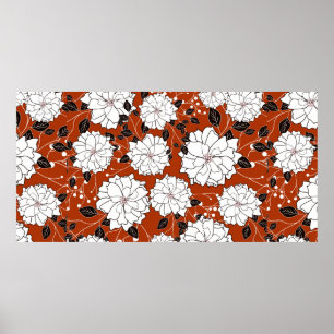 Einladung oder Hochzeitskarte mit abstraktem flora Poster