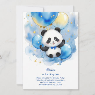 Einladung Panda zum ersten Geburtstag