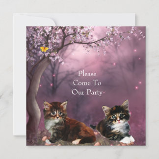 Einladung Party Kätzchen Katzen verzaubert
