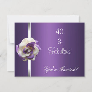 Einladung Party Lila Weiße Blume Fabelhaft 40.