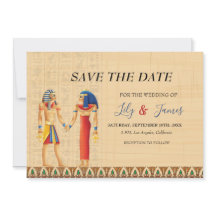 Einladung Pharaonisches Erbe auf Papyrus Hochzeit