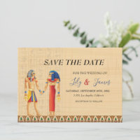 Einladung Pharaonisches Erbe auf Papyrus Hochzeit
