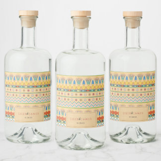 Einladung Pharaonisches Erbe auf Papyrus Hochzeit Alkoholflaschenetikett