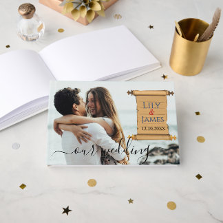 Einladung Pharaonisches Erbe auf Papyrus Hochzeit Gästebuch