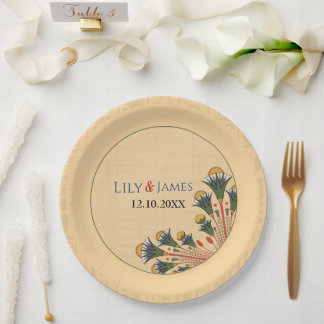 Einladung Pharaonisches Erbe auf Papyrus Hochzeit Pappteller