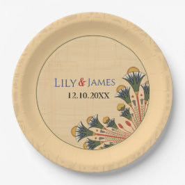 Einladung Pharaonisches Erbe auf Papyrus Hochzeit Pappteller