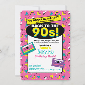 Einladung Pink 90er