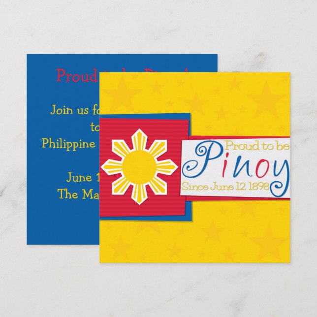 Einladung Pinoy Philippine Independence Day (Vorne/Hinten)
