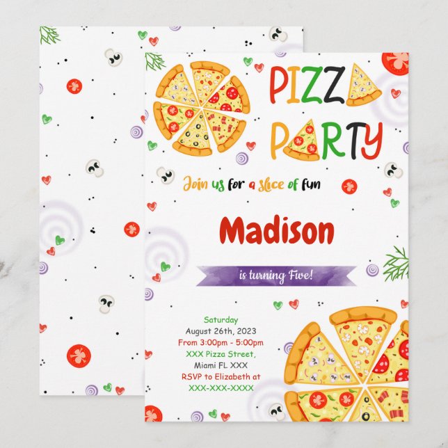 Einladung Pizza (Vorne/Hinten)