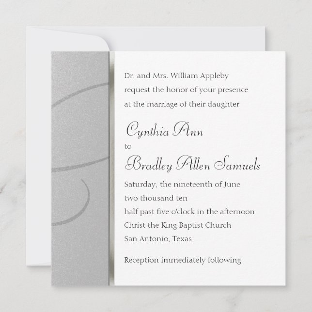 Einladung Platz Silver Crystal Snowflake (Rückseite)