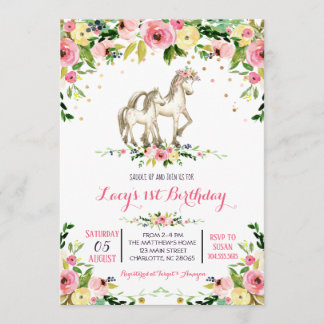 Einladung Pony Birthday, Einladung zum Pferderaufe