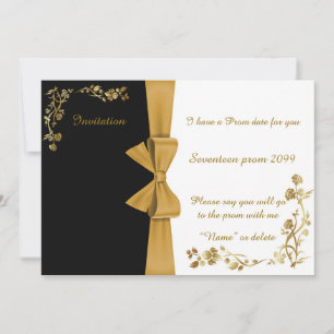 Einladung Prom, siebzehn Prom, elegantes, goldenes