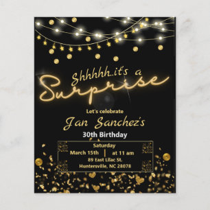 Einladung QRcode für die schwarze und goldene Über Flyer