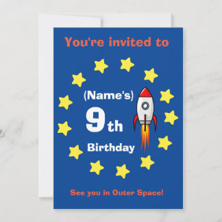 Einladung - Raketenschiff Custom Birthday - Name h