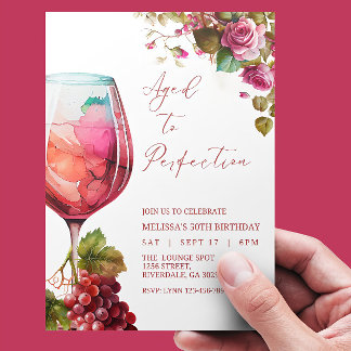 Einladung 'Reif zur Perfektion', Wein-Geburtstag