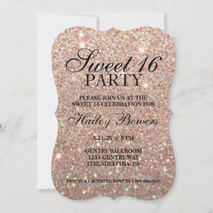 Einladung - Rose Gold Glitzer Fab Sweet 16 