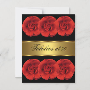 Einladung Rote Blumen Schwarzes Gold Fantastische 