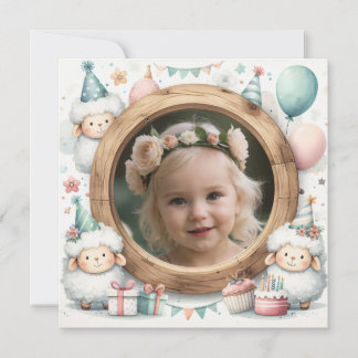 Einladung Schafsrahmen zum Foto am Geburtstag