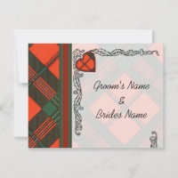 Einladung Scott Tartan zur Hochzeitsankündigung UA