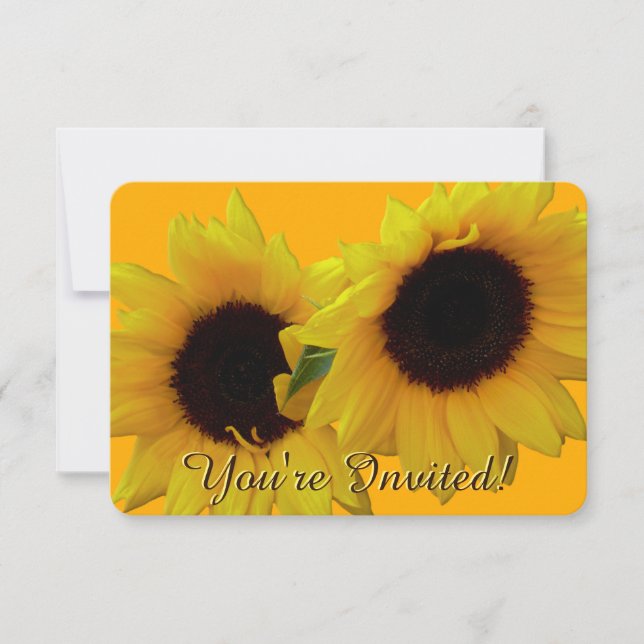 Einladung Sonnenblumen Blume RSVP Karte personalis (Vorderseite)