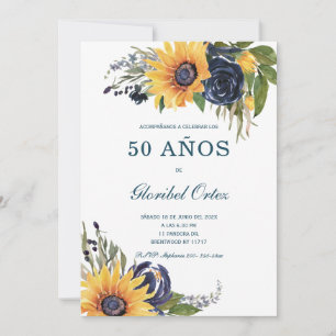 Einladung Sonnenblumen Zum 50. Lebensjahr