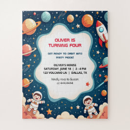 Einladung Space Boy Astronaut Card zum Geburtstag