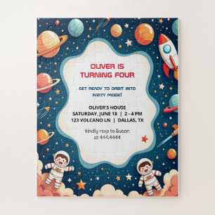 Einladung Space Boy Astronaut Card zum Geburtstag