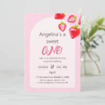 Einladung süße Erdbeere