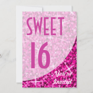 Einladung "Sweet 16" von Glitz Pink