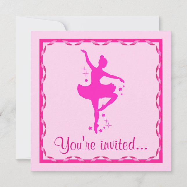 Einladung Tanz Erwägung: Ballerina in Pink (Vorderseite)