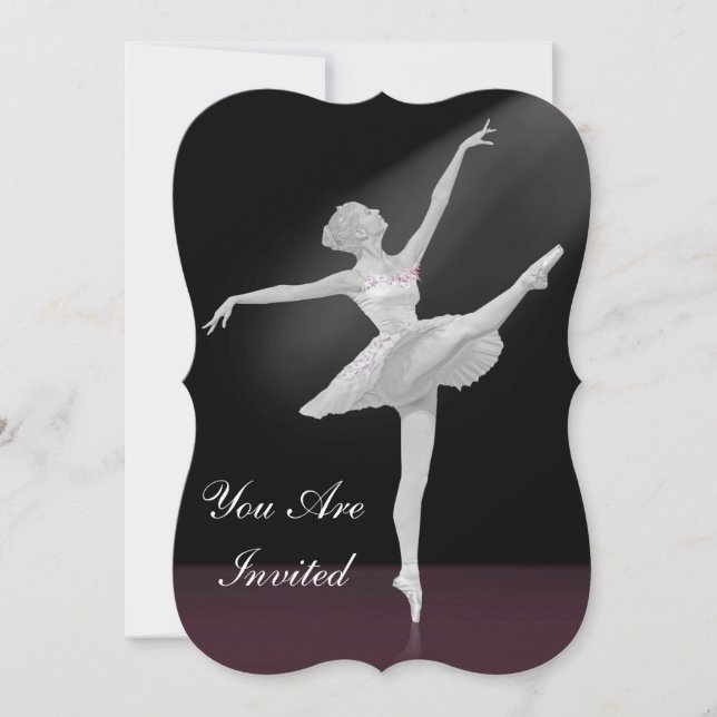 Einladung, TanzErwägung, Ballerina Einladung (Vorderseite)