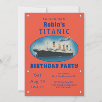 Einladung Titanic Orange zum Geburtstag
