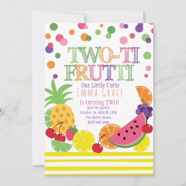 Einladung "Two-ti Fruitii" (Vorderseite)