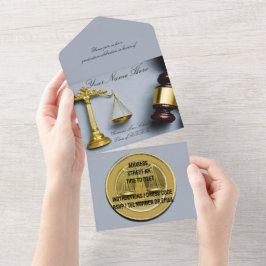 Einladung und Glückwunschkarte zum Thema Rechtsanw
