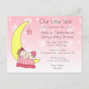 Einladung unserer kleinen Star Girl's Baby Shower Postkarte