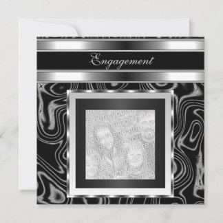 Einladung Verlobung Glamour Abstrakt Schwarzes Fot