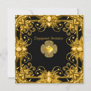 Einladung Verlobung Zizzago Black Gold Antique 2