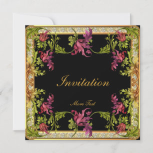 Einladung Vintage viktorianischer floraler Rahmen