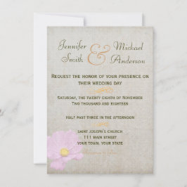 Einladung Vintages Papier einfache Hochzeit