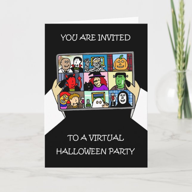 Einladung virtuelles Halloween-Party (Vorderseite)