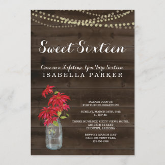 Einladung von 16 . Geburtstag | Christmas Poinsett