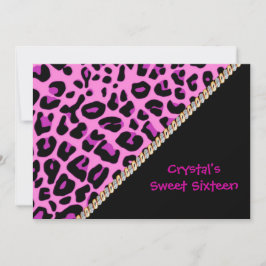 Einladung von 16 . Geburtstag Pink Leopard