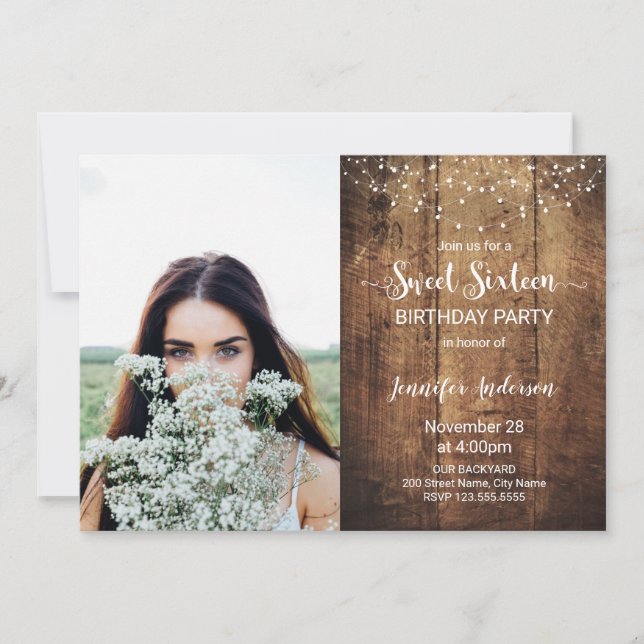 Einladung von 16 . Geburtstag zum Geburtstag (Vorderseite)