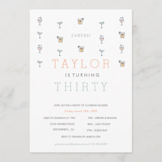 Einladung von 30 Martini Milestone Geburtstag