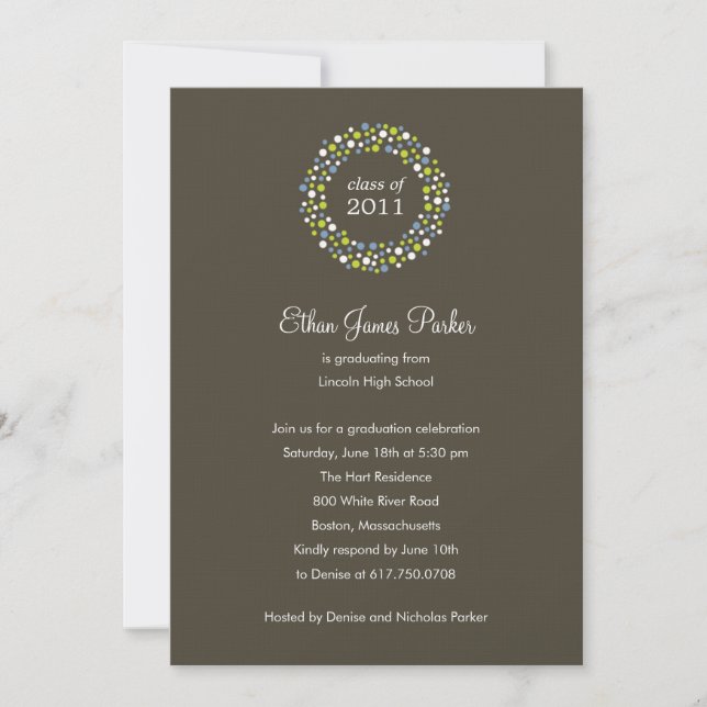 Einladung von Abschluss Wreath Graduation Party (Vorderseite)